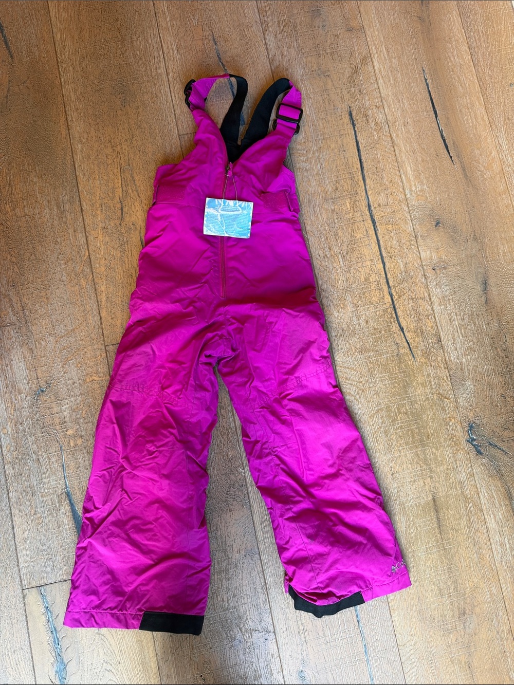Columbia Bright Magenta Kids Snow Pants with Adjustable Straps
